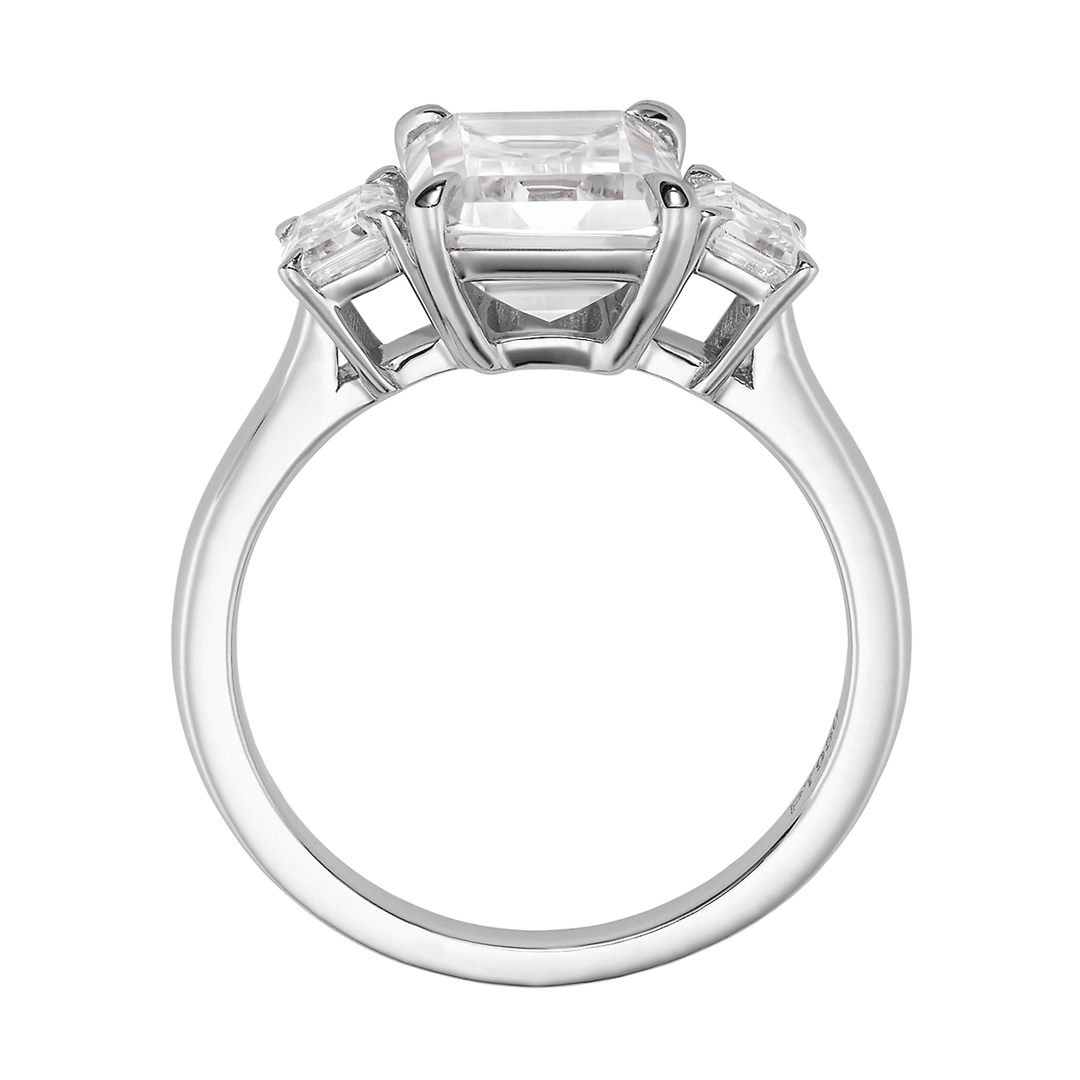 Platinum Three Stone Diamond Engagement Mounting Ring