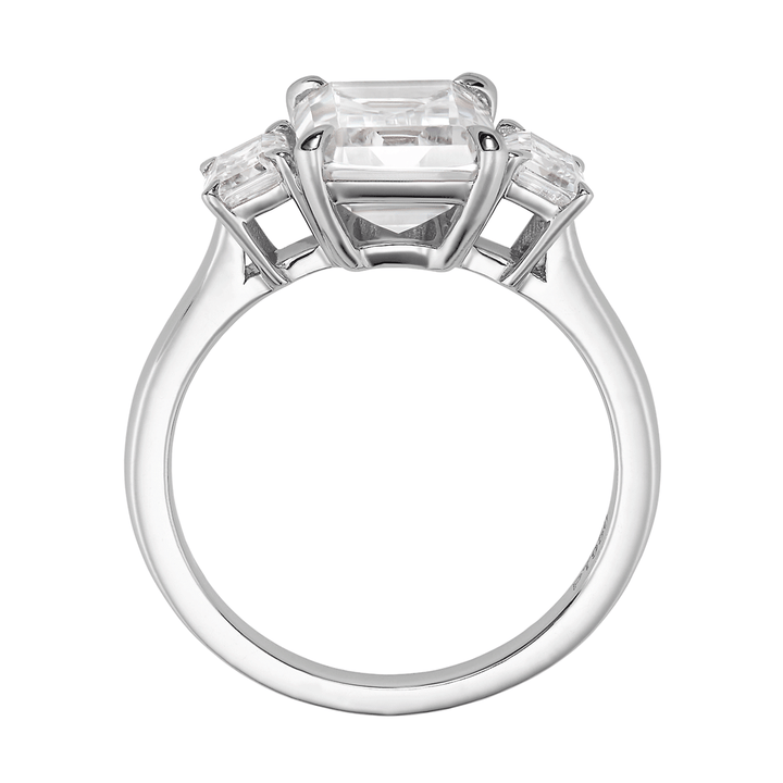 Platinum Three Stone Diamond Engagement Mounting Ring