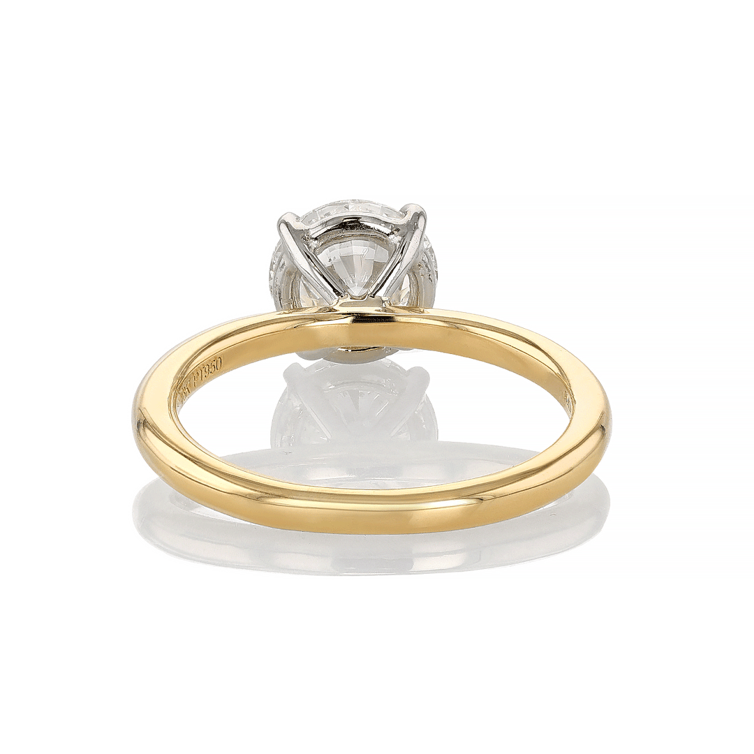 Platinum 18k Yellow Gold and 1.70 Total weight Diamond Engagement Ring