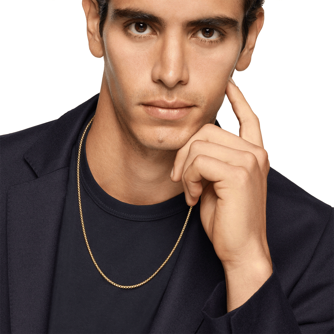 David Yurman Box Chain Necklace 18K Yellow Gold, 2.7mm