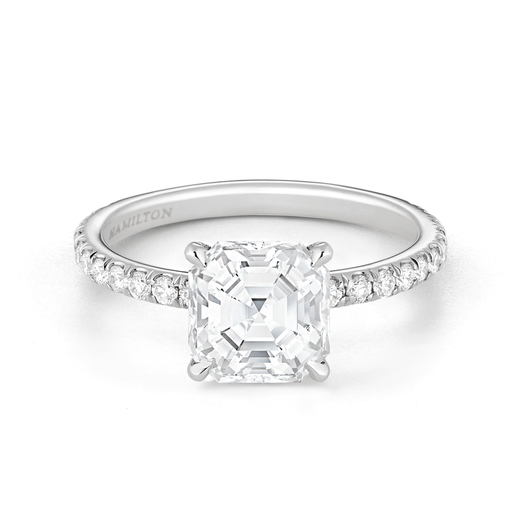 Hamilton Silhouette Collection Platinum and Radiant Cut Diamond Mounting Ring