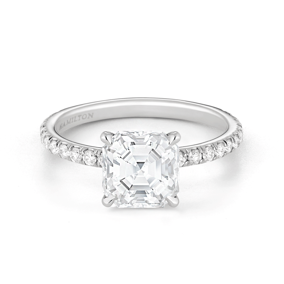 Hamilton Silhouette Collection Platinum and Radiant Cut Diamond Mounting Ring