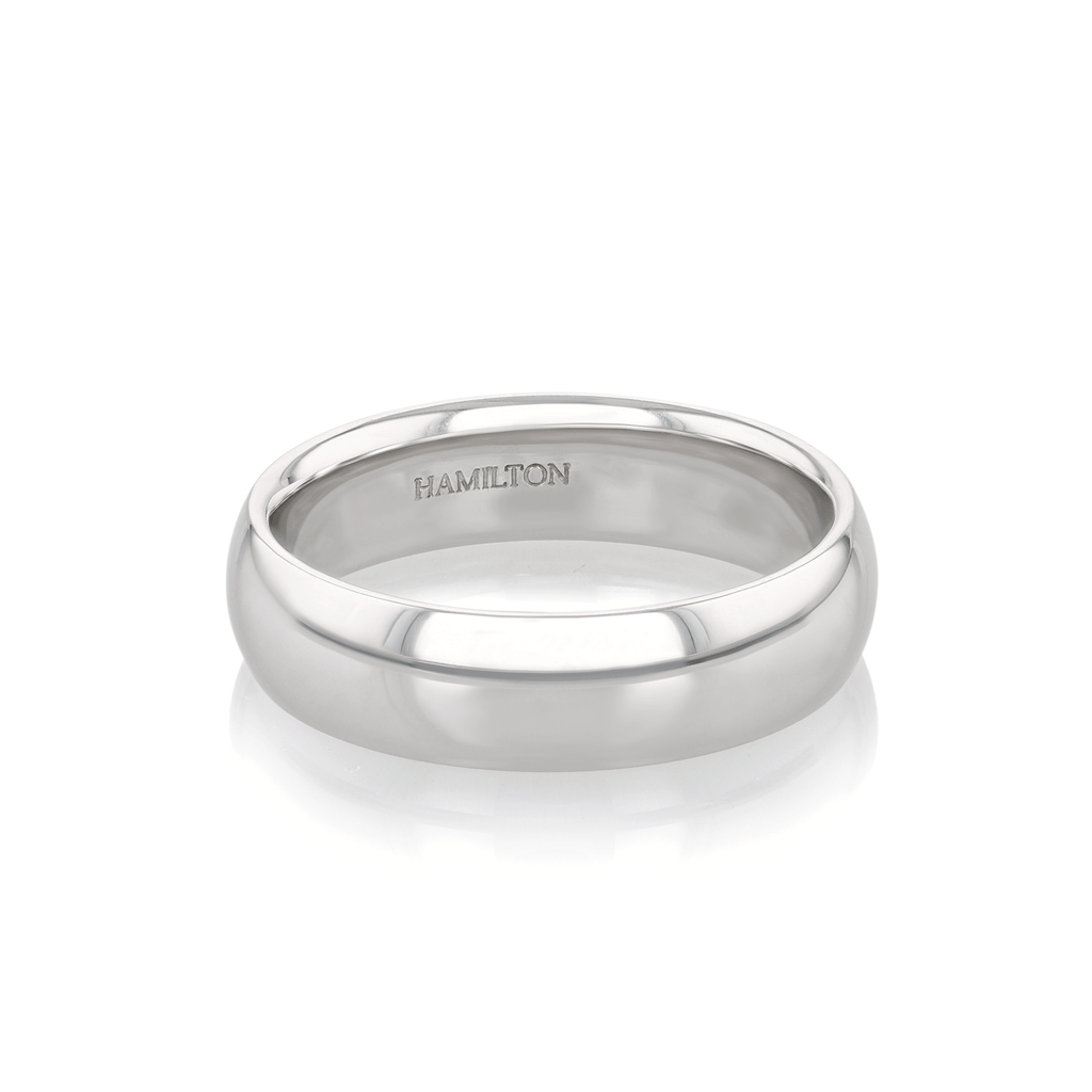 Hamilton Collection 14k White Recycled Gold 6mm Comfort Fit Wedding Band