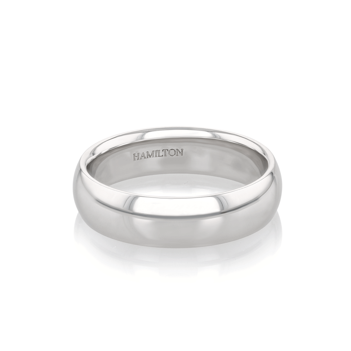 Hamilton Collection 14k White Recycled Gold 6mm Comfort Fit Wedding Band