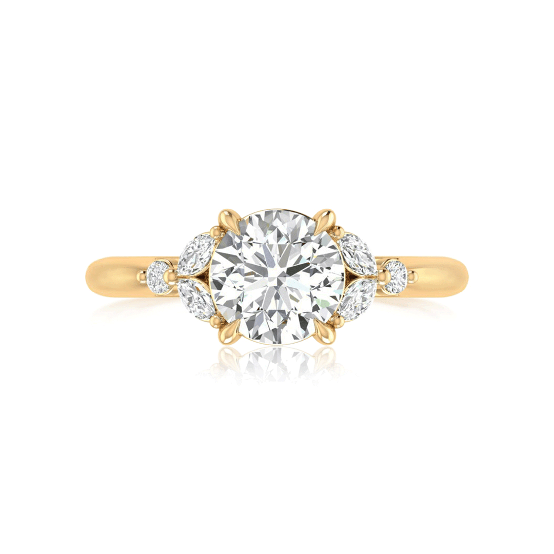 Hamilton Fleur Collection 18k Yellow Gold and .25 Total Weight Engagement Ring Mounting