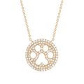 14k Gold and Diamond .22 Total Weight Paw Print Necklace