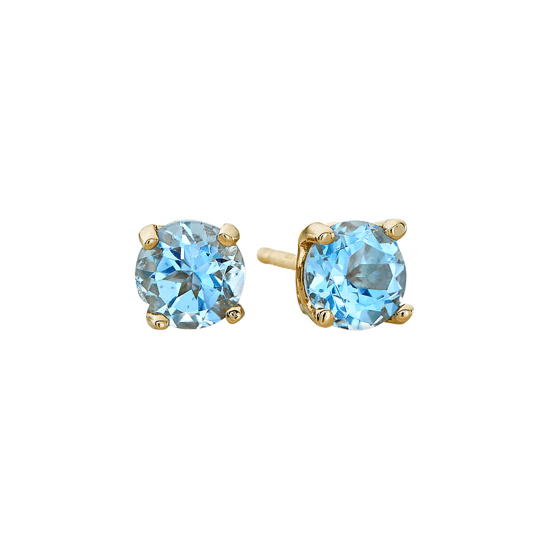 14k 5mm Zircon Birthstone December Stud Earrings