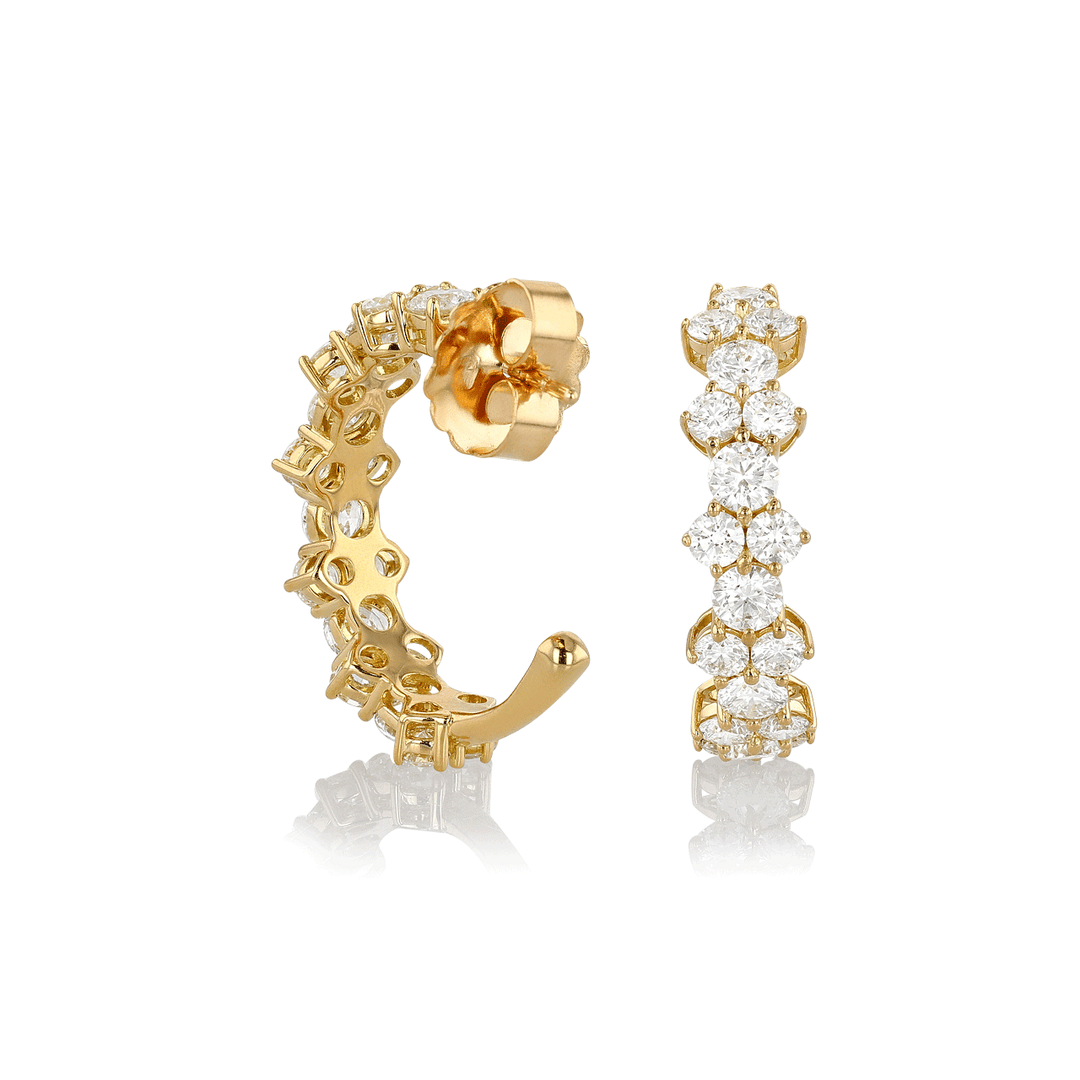 Hamilton Radiance Collection 18k Yellow Gold and Diamond Hoops