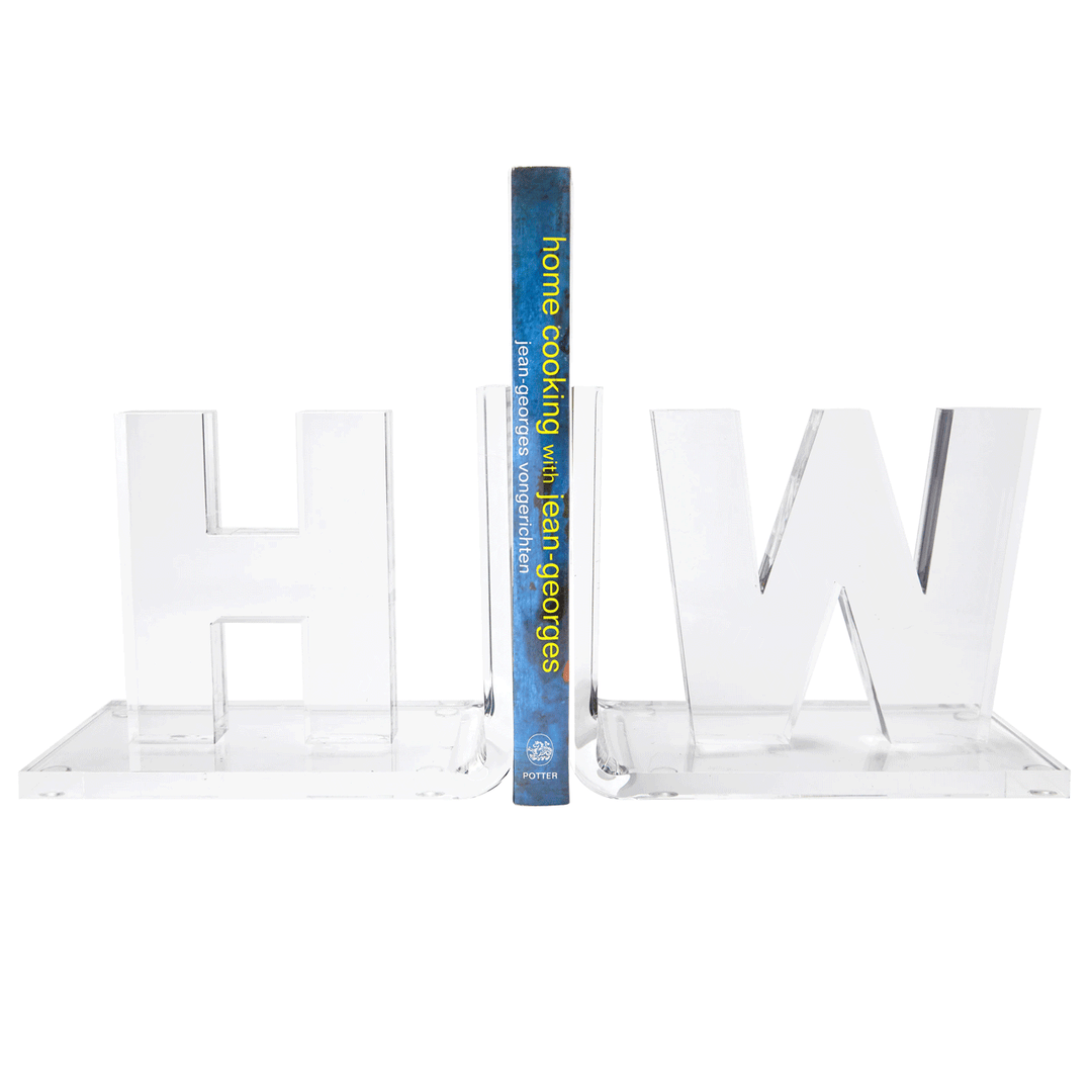 Personalized Clear Initial Bookends