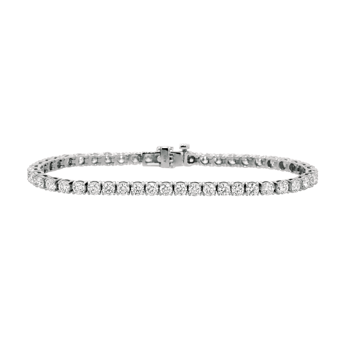 18k White Gold and 6.48 Total Weight Diamond Line Bracelet