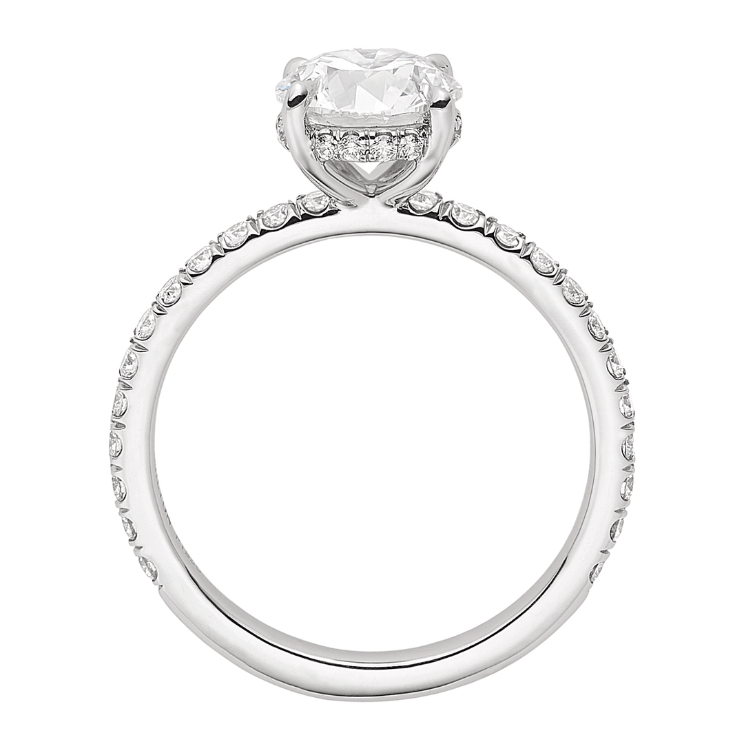 Hamilton Silhouette Collection Platinum 18k White Gold and Diamond Mounting Ring
