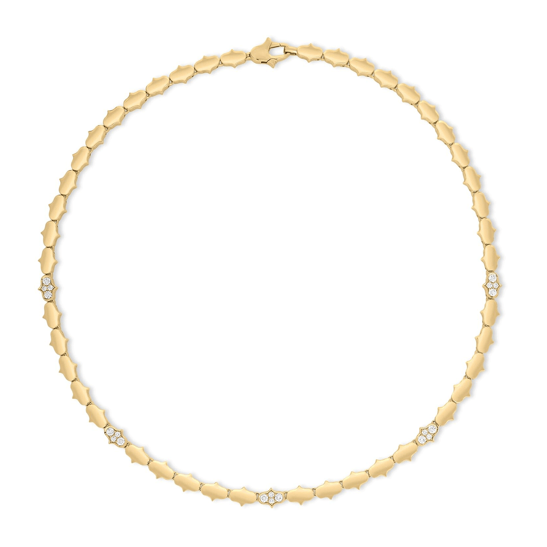 Roberto Coin Cobra 18k Yellow Gold and Diamond Single Row Collar Necklace
