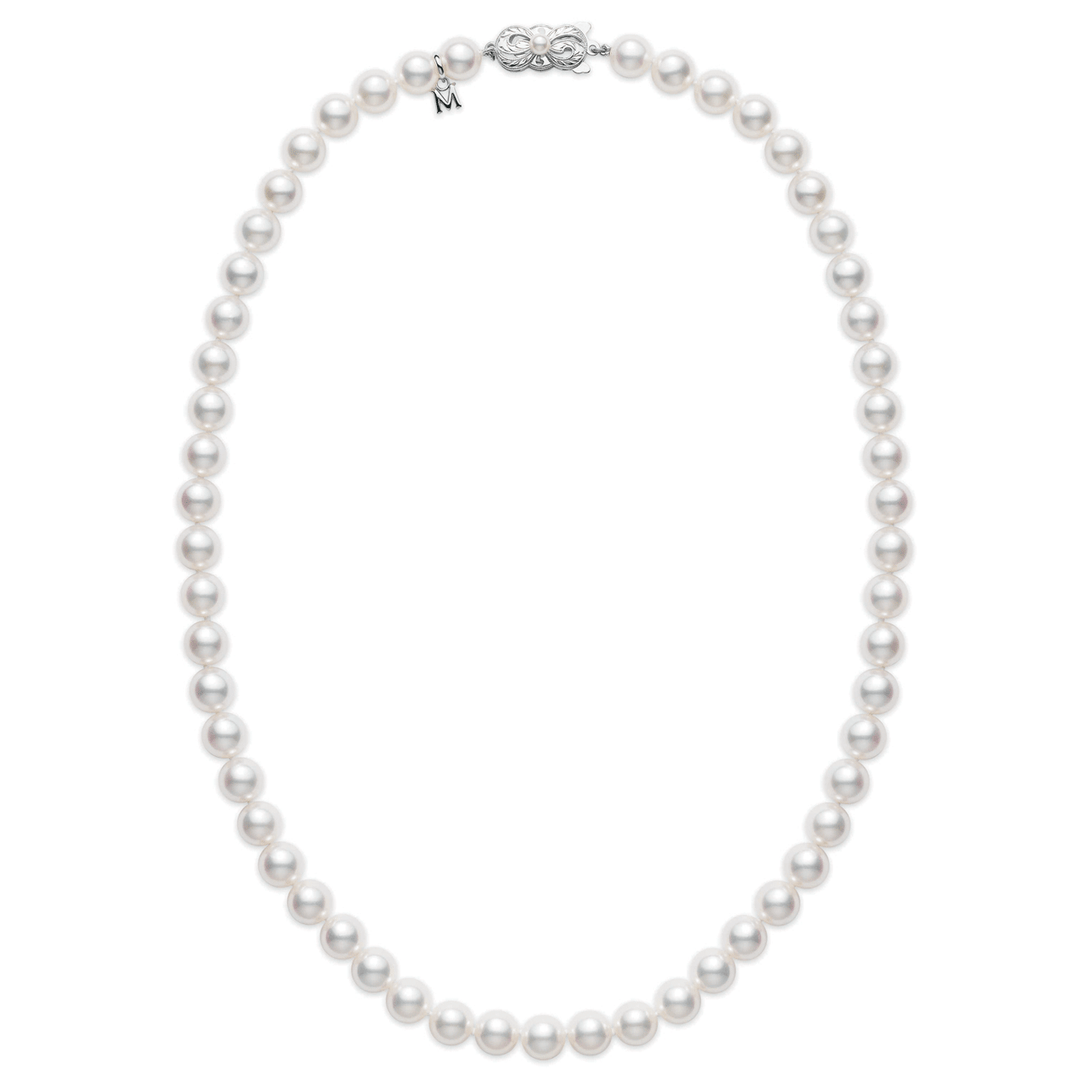 Mikimoto 18k White Gold Akoya Pearl 7mm Strand Necklace