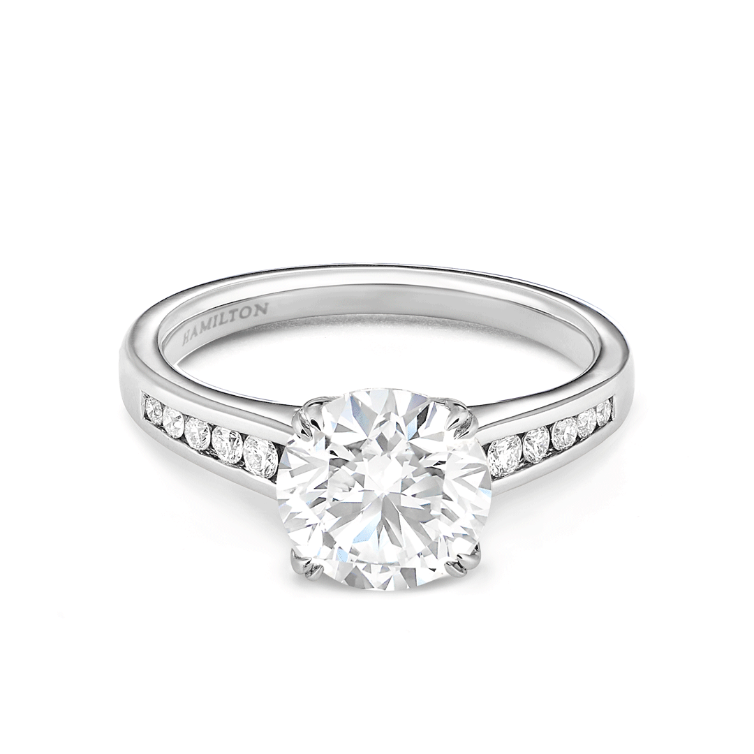Hamilton Cherish Collection 18k White Gold and 1.50 Total Weight Diamond Channel Set Engagement Ring