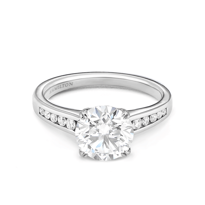 Hamilton Cherish Collection 18k White Gold and 1.50 Total Weight Diamond Channel Set Engagement Ring