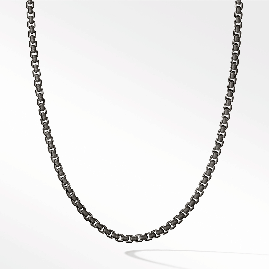 David Yurman Box Chain Necklace in Darkened Sterling Silver, 2.7mm