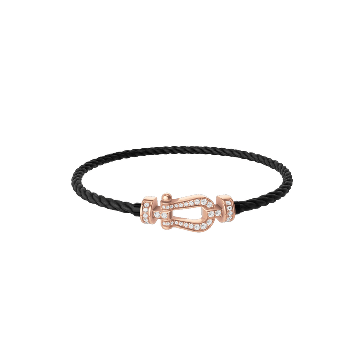 FRED Force 10 Black Cord with 18k Rose Diamond MD Buckle, Exclusively at Hamilton Jewelers