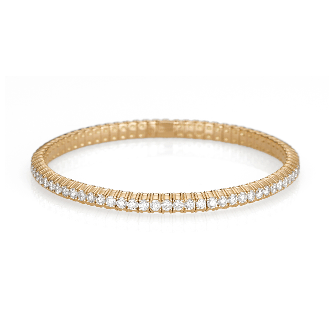 18k Yellow Gold Stretch Diamond 3.27 Total Weight Bracelet