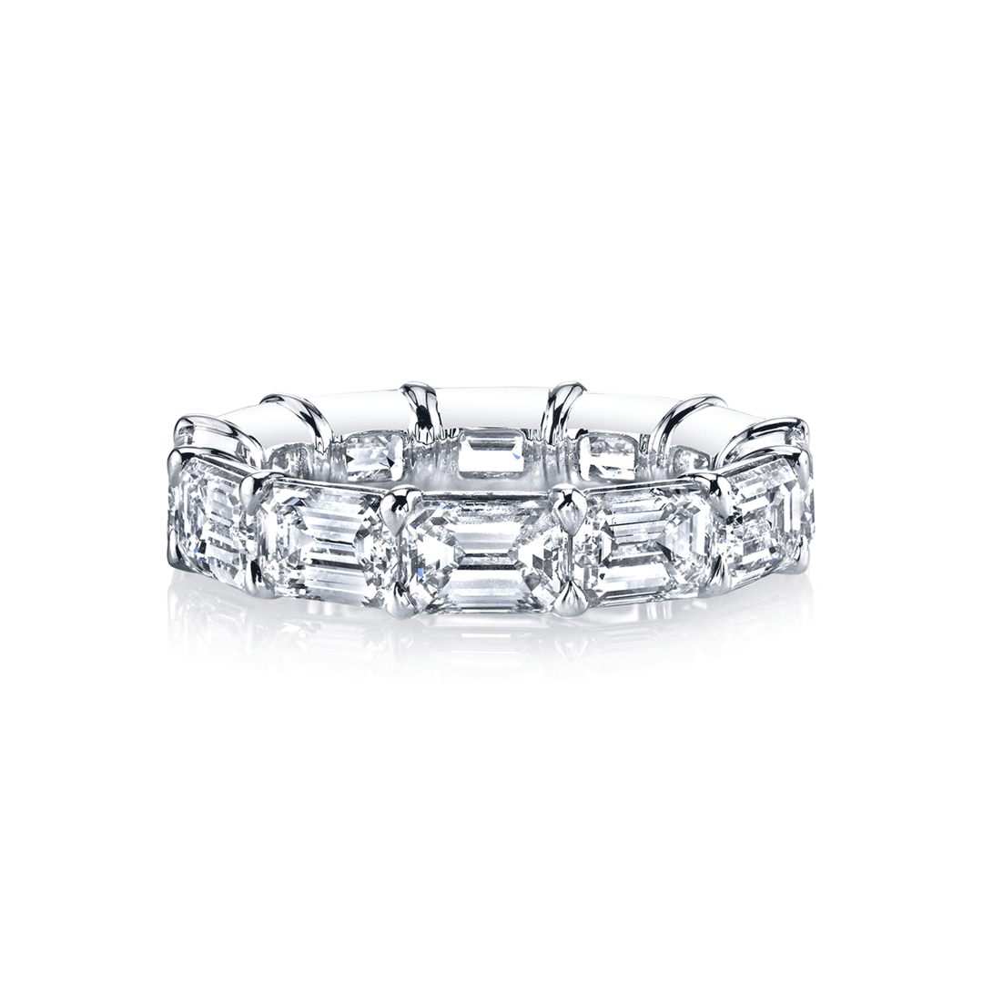 Platinum and 3.20 Total Weight Emerald Cut Diamond Eternity Band