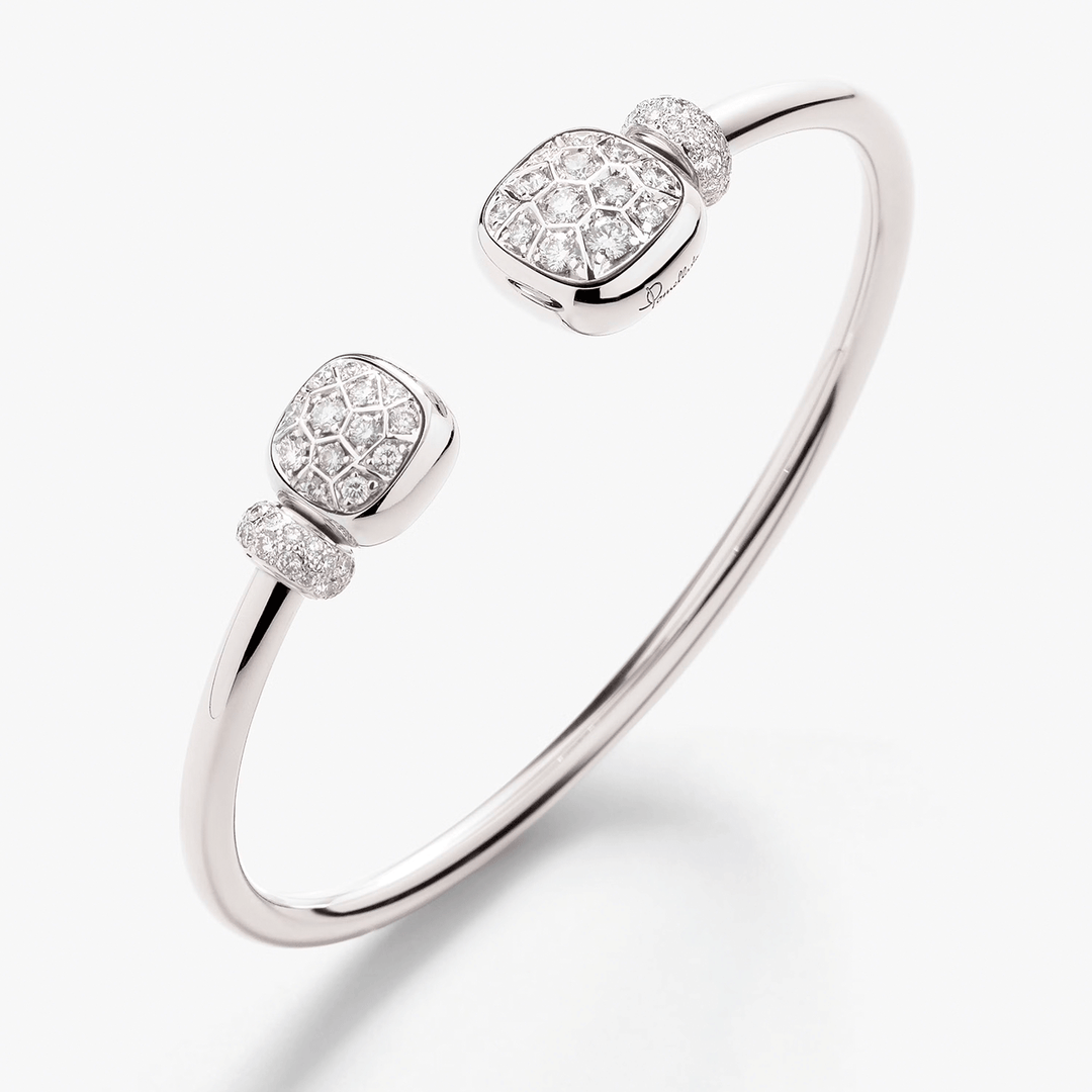 Pomellato Nudo Classic 18k White Gold and Diamond Cuff Bracelet
