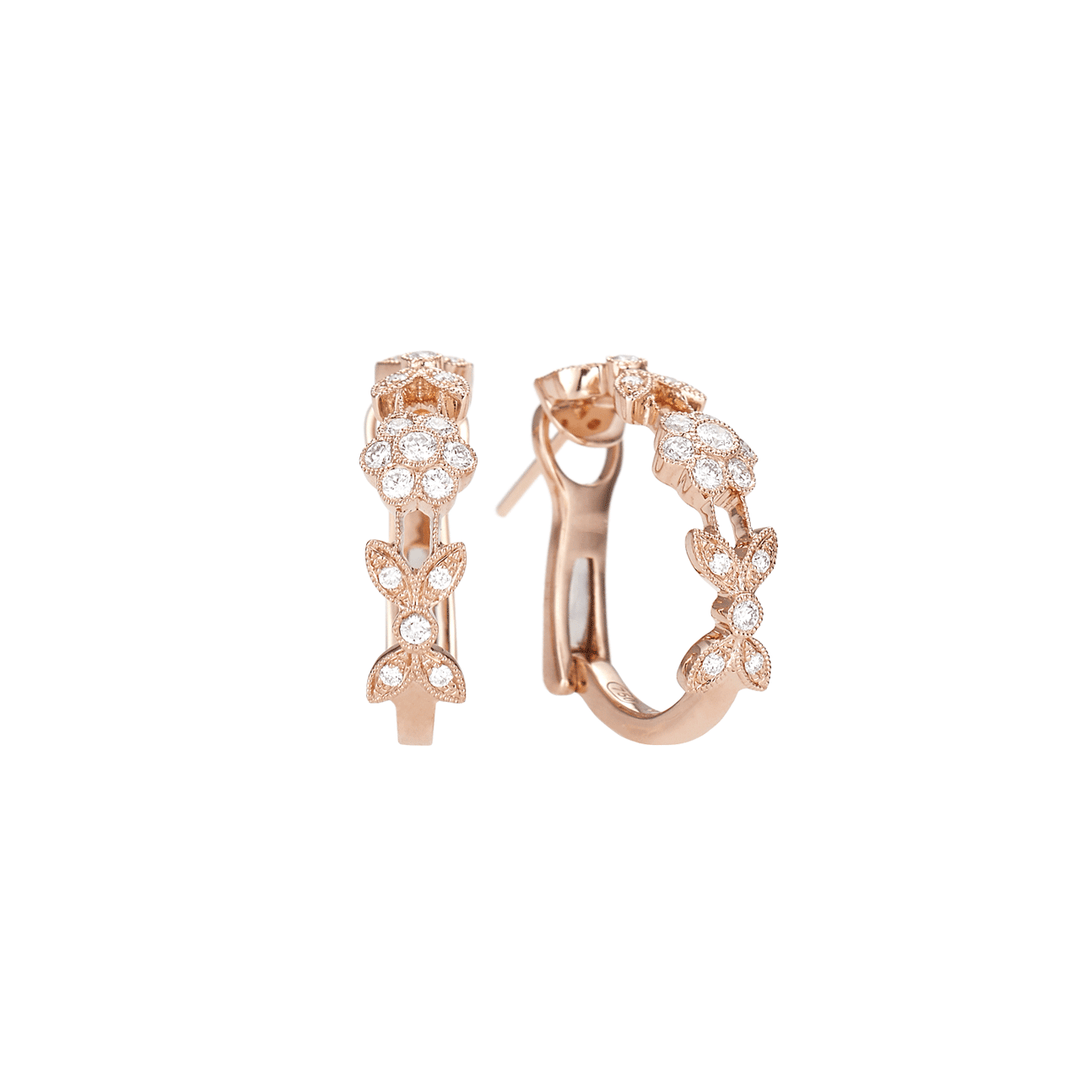 Hamilton Heritage Collection 18k Rose Gold and Diamond .20 Total Weight Huggie Earrings