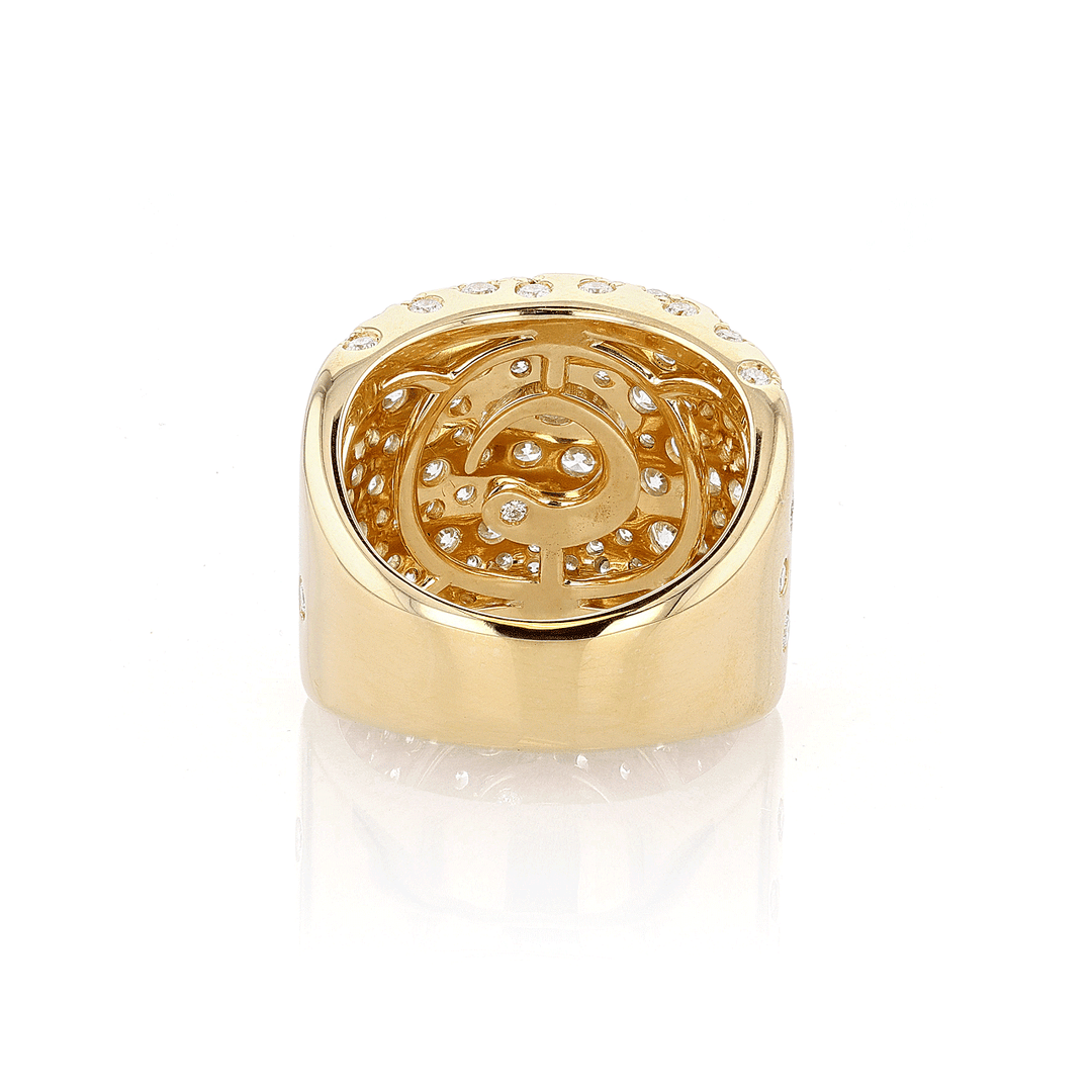 18k Yellow Gold and Diamond 3.50 Total Weight Ring