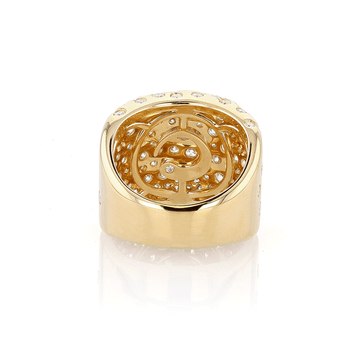 18k Yellow Gold and Diamond 3.50 Total Weight Ring