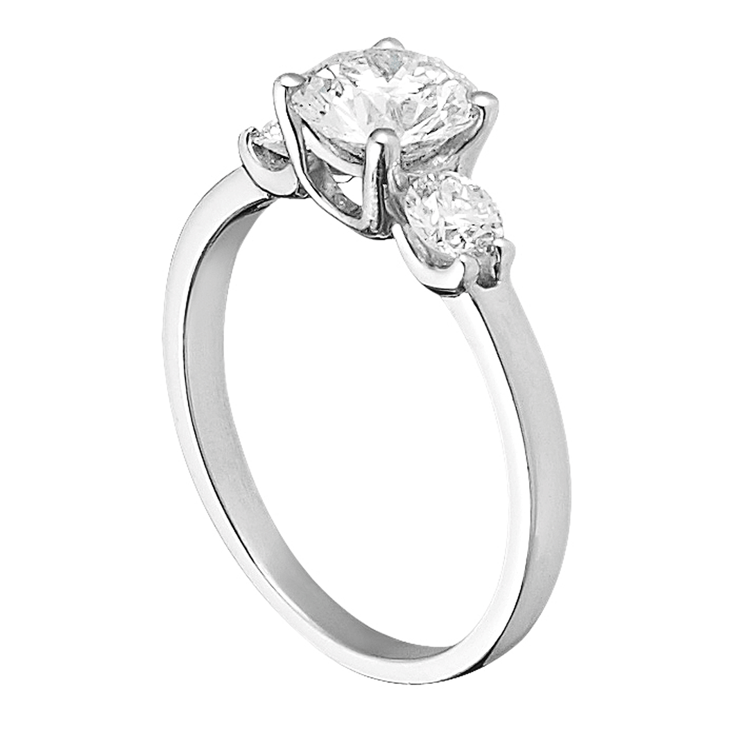 Hamilton Destiny Platinum Three Stone Diamond Engagement Mounting Ring