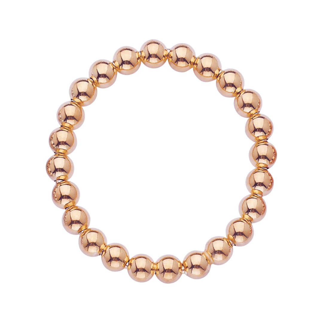 Rose Gold Overlay 8mm Bead Stretch Bracelet