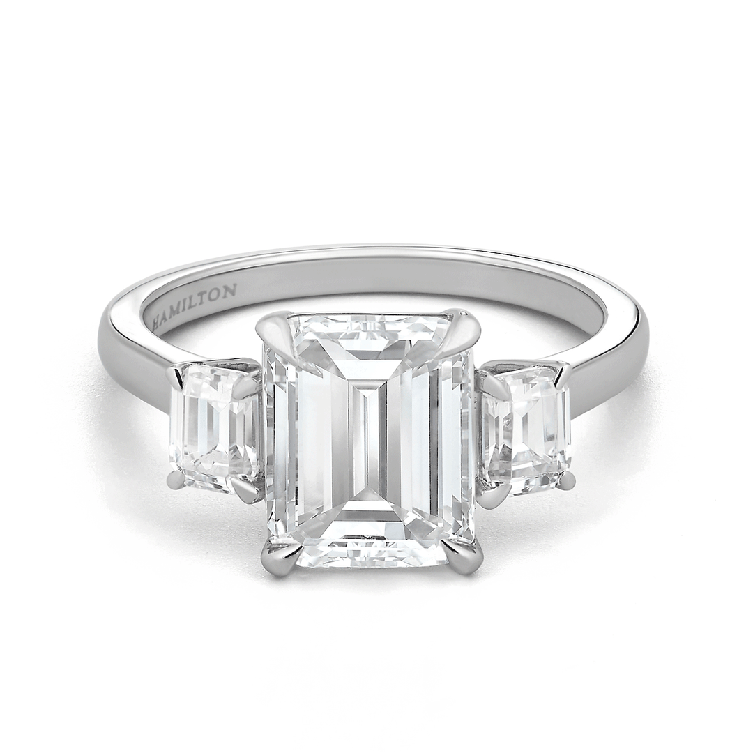 Platinum Three Stone Diamond Engagement Mounting Ring