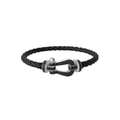 FRED FORCE 10 Black Cord with 18k White Gold LG Full black sapphire Buckle, Exclusively at Hamilton Jewelers