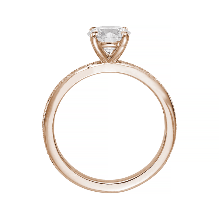 1912 18k Rose Gold and Diamond Engagement Mounting Ring