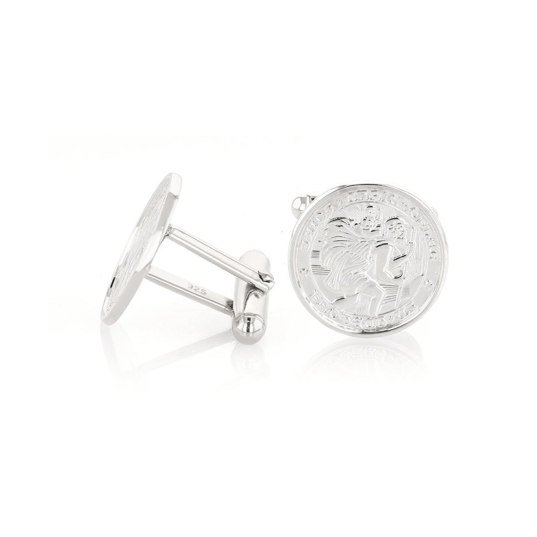 Sterling Silver St. Christopher Cufflinks