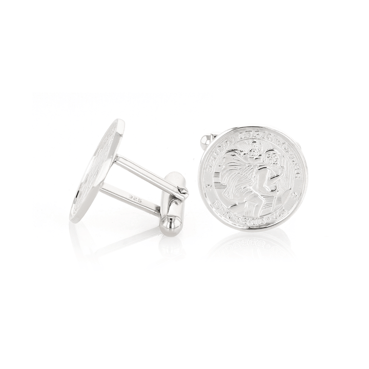 Sterling Silver St. Christopher Cufflinks