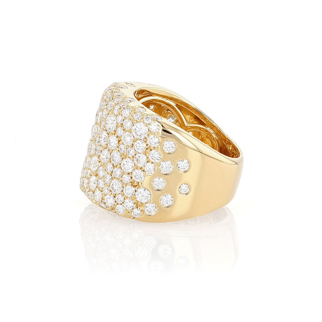 18k Yellow Gold and Diamond 3.50 Total Weight Ring