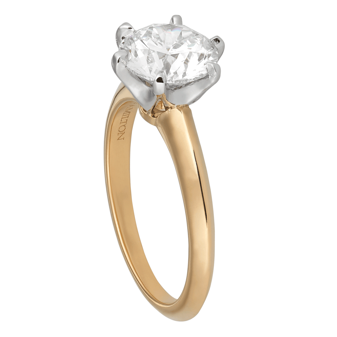 Hamilton Embrace Collection 18k Yellow Gold and Engagement Mounting Ring For Round Diamond
