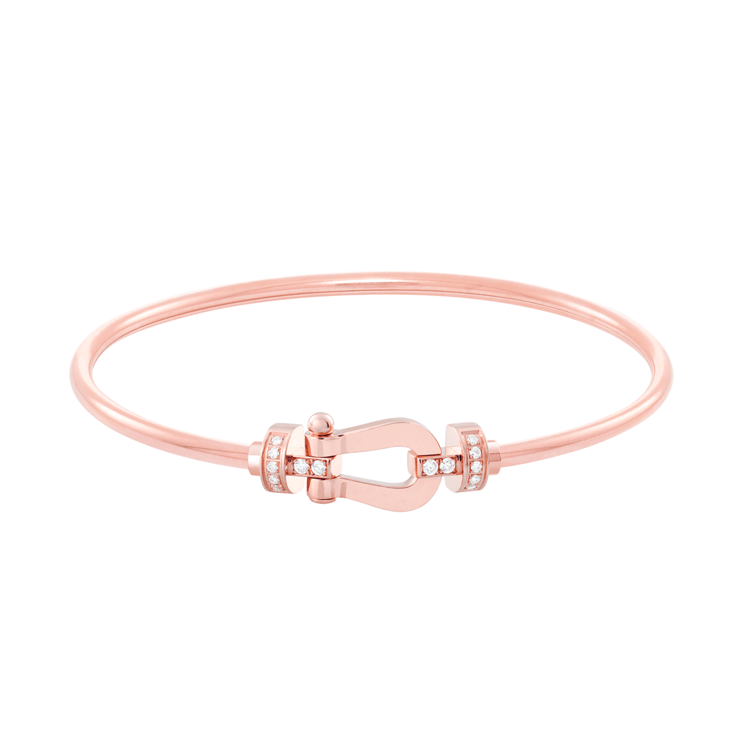 FRED Force 10 Rose Gold Bangle with 18k Half Diamond MD Buckle, Exclusively at Hamilton Jewelers