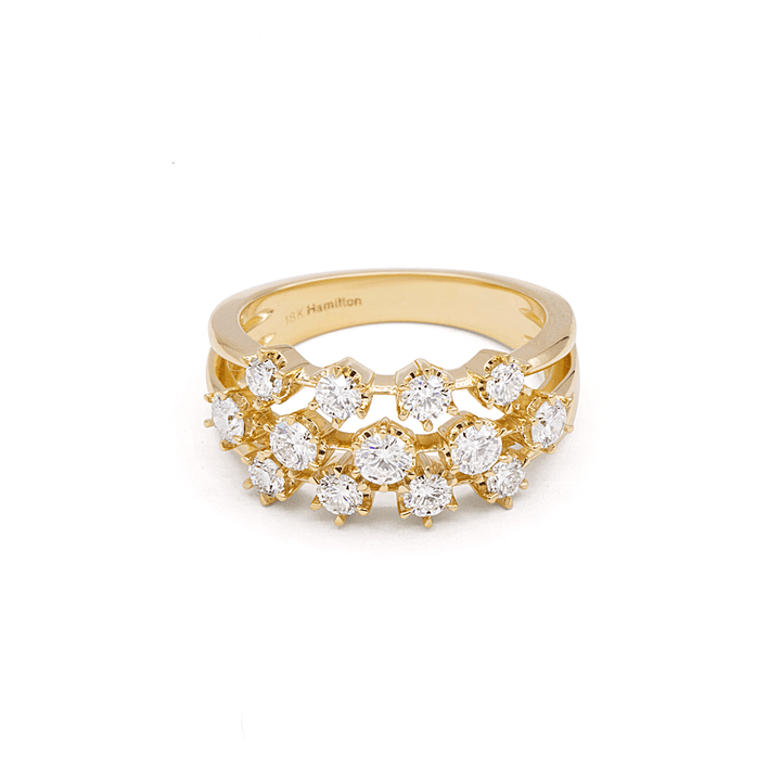 Joyful 18k Yellow Gold and Diamond 1.00 Total Weight Ring