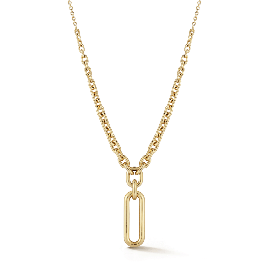 Walters Faith Morrell 18k Yellow Gold and Diamond Elongated Graduated Link Necklace