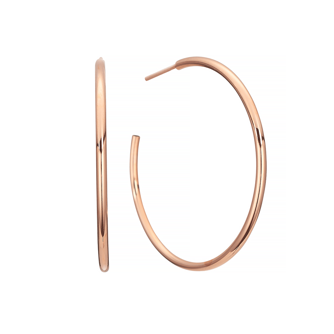 Hamilton Collection 14k Rose Gold 30mm Hoop Earrings