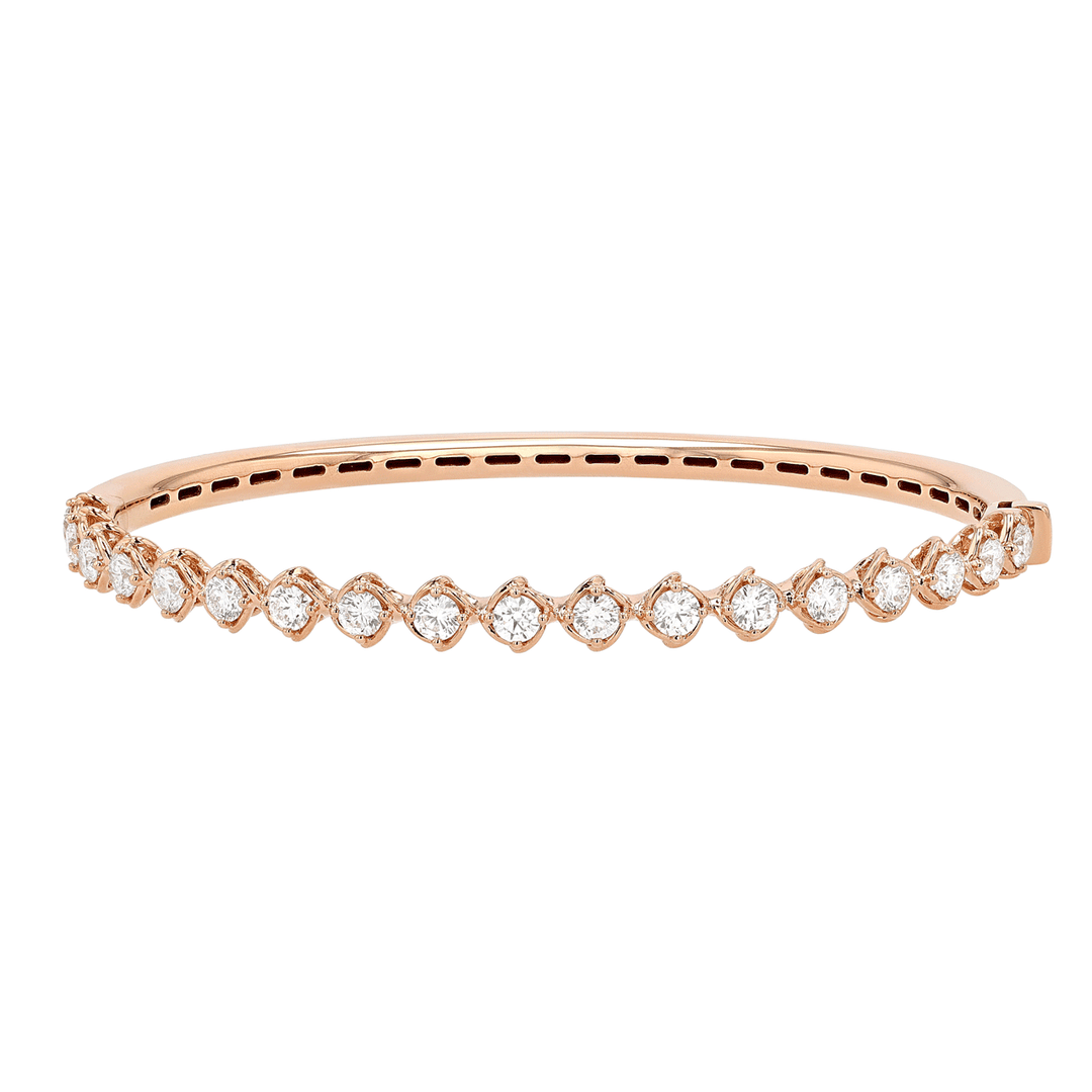 Hamilton Duet Collection 18k Rose Gold and Diamond 1.60 Total Weight Bangle