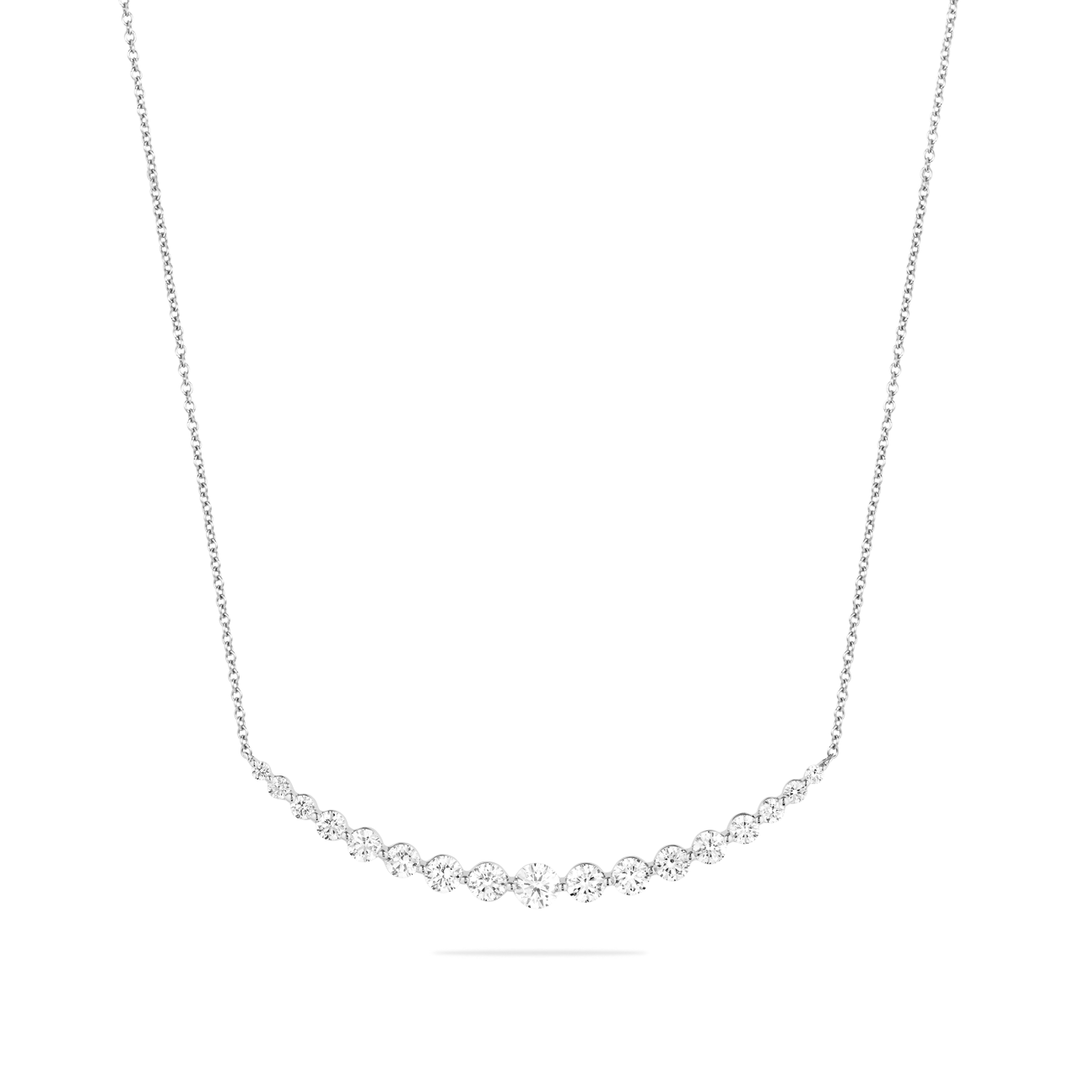 18k Gold and 4.29 Total Weight Diamond Graduated Necklace