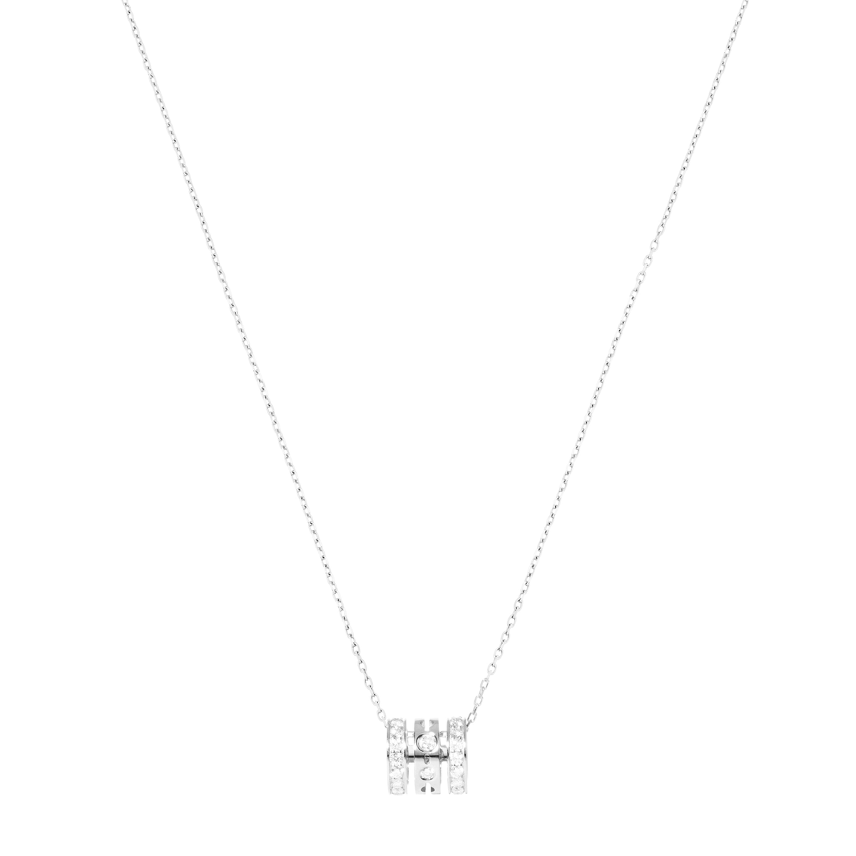 Dinh Van 18k White Gold Pulse .62 Total Weight Diamond Pendant