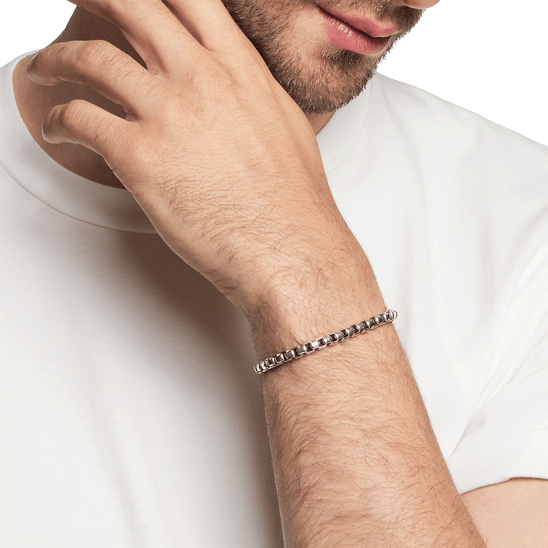 David Yurman Box Chain Bracelet Sterling Silver, 5mm