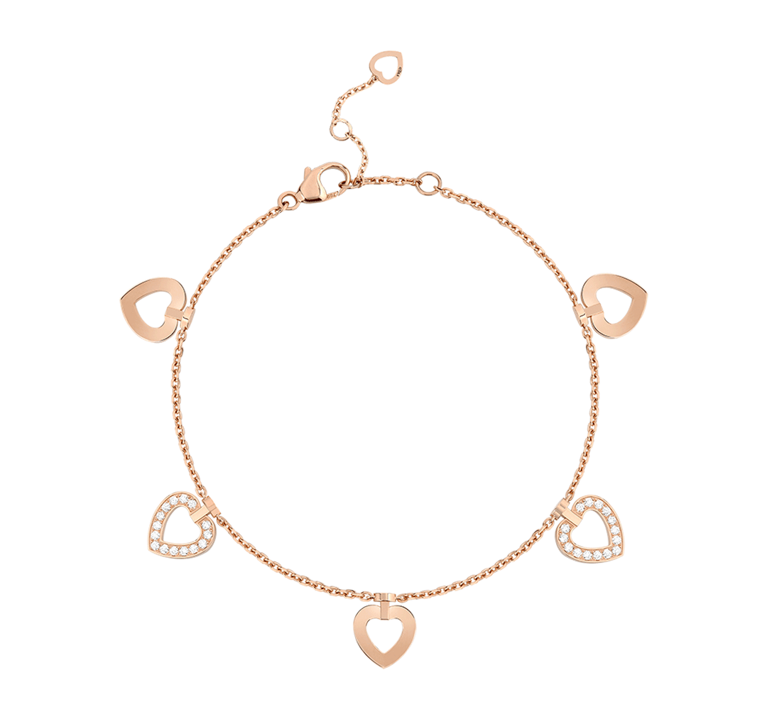 Fred Pretty Woman 18k Rose Gold and Diamond Mini Heart Bracelet, Exclusively at Hamilton Jewelers