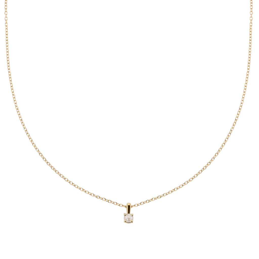 14k Yellow Gold and Pearl Birthstone Pendant