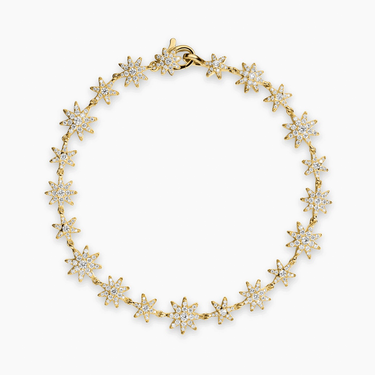 David Yurman Petite Starburst Tennis Bracelet 18K Yellow Gold with Diamonds