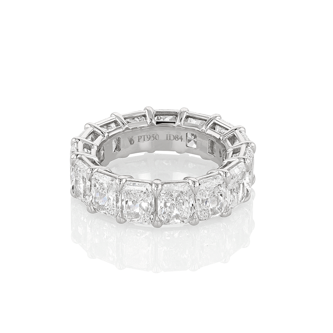 Hamilton Collection Platinum and Radiant Diamond 10.62 Total Weight Eternity Band