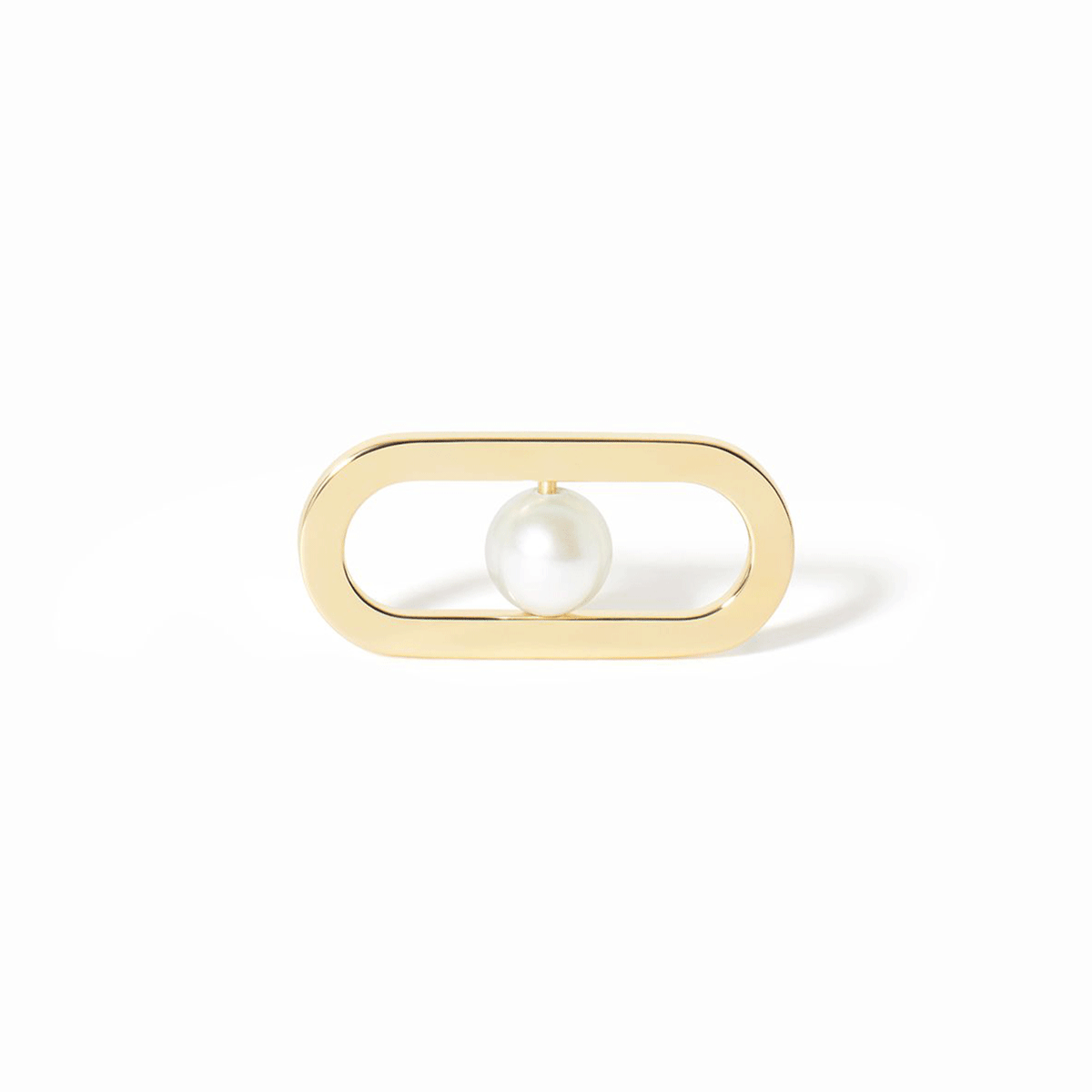 Dinh Van Maillon 18k Yellow Gold and Pearl Solo Earring