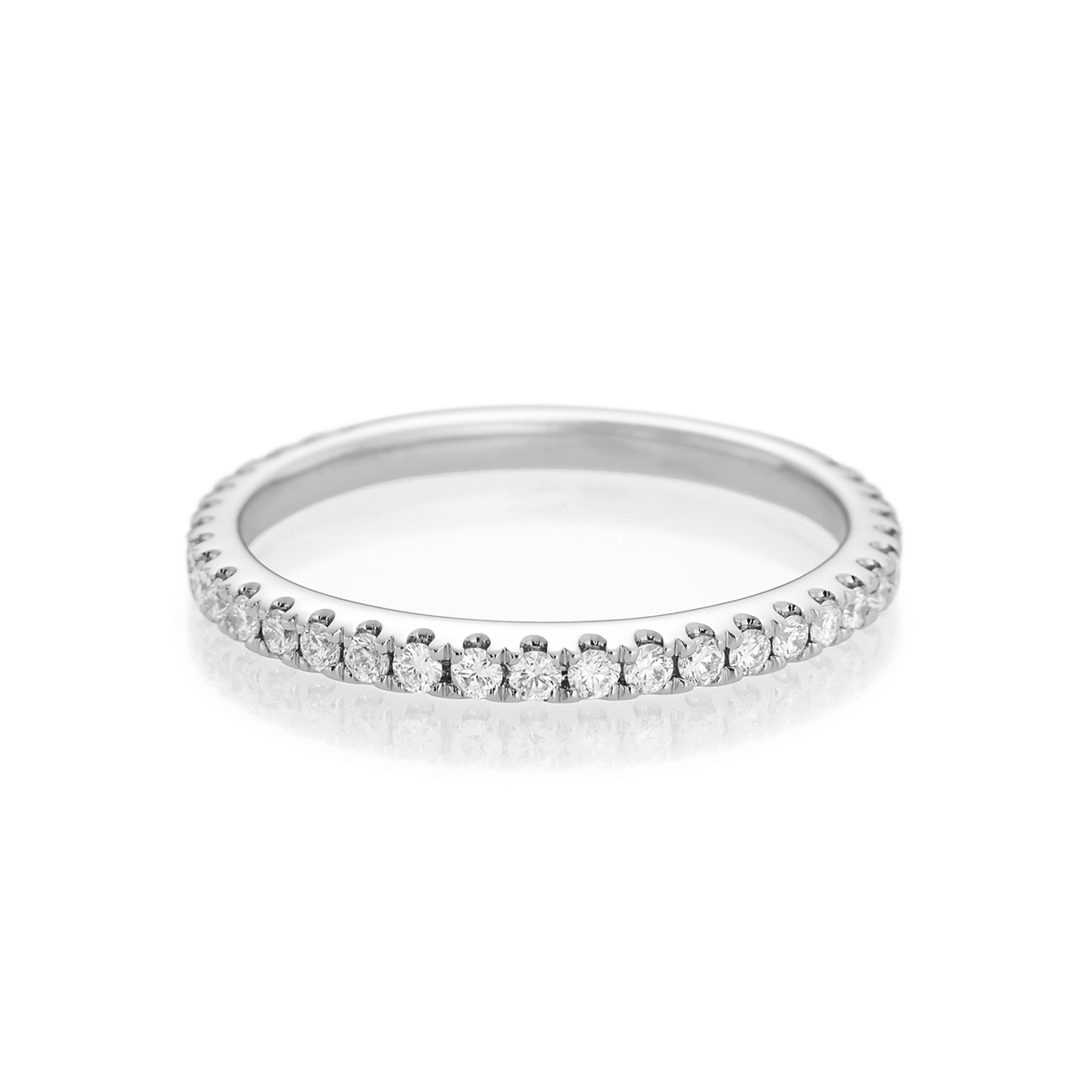 Hamilton Cherish Collection 18k White Gold and 0.33 Total Weight Diamond Micro Prong 3/4 Way Wedding Band
